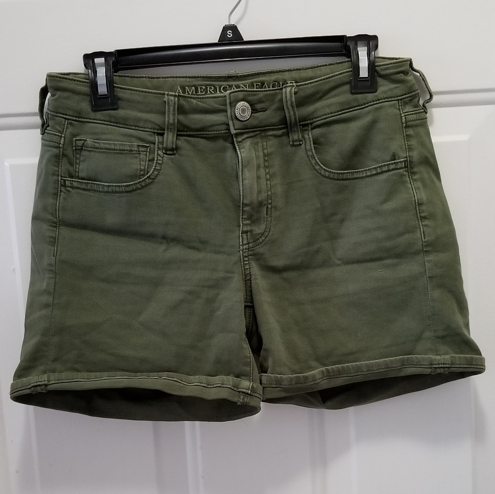 Green American Eagle Midi Shorts